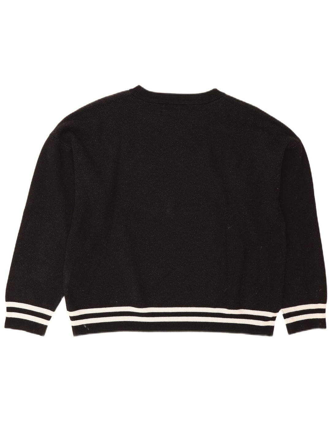 Dkny Womens Oversized Graphic Sweatshirt Jumper UK 16 Large Black Viscose