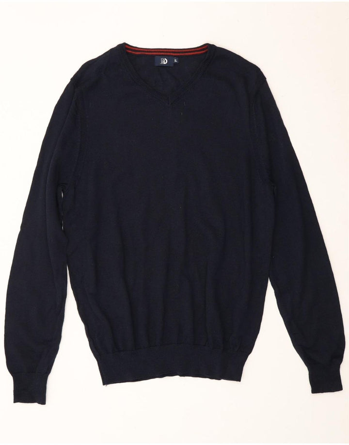 DACK'S Boys V-Neck Jumper Sweater 15-16 Years XL Navy Blue Wool Vintage Dack's and Second-Hand Dack's from Messina Hembry 