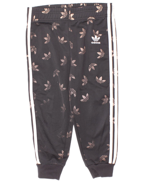 Adidas Pantalon de survêtement graphique pour fille 3-4 ans Noir Polyester