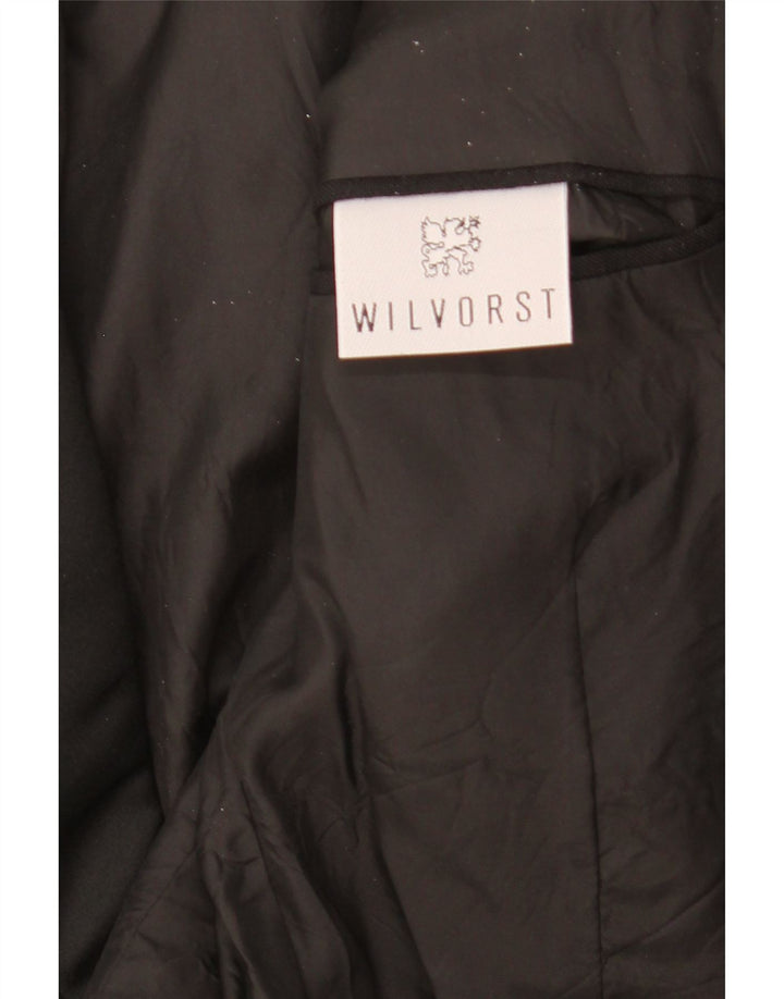 Wilvorst Womens 1 Button Blazer Jacket UK 16 Large Black