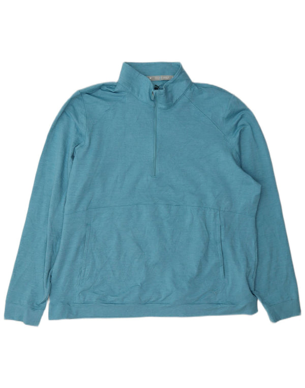 Puma Damen-Sweatshirt mit Reißverschluss am Hals, UK 20 2XL, blaues Polyester