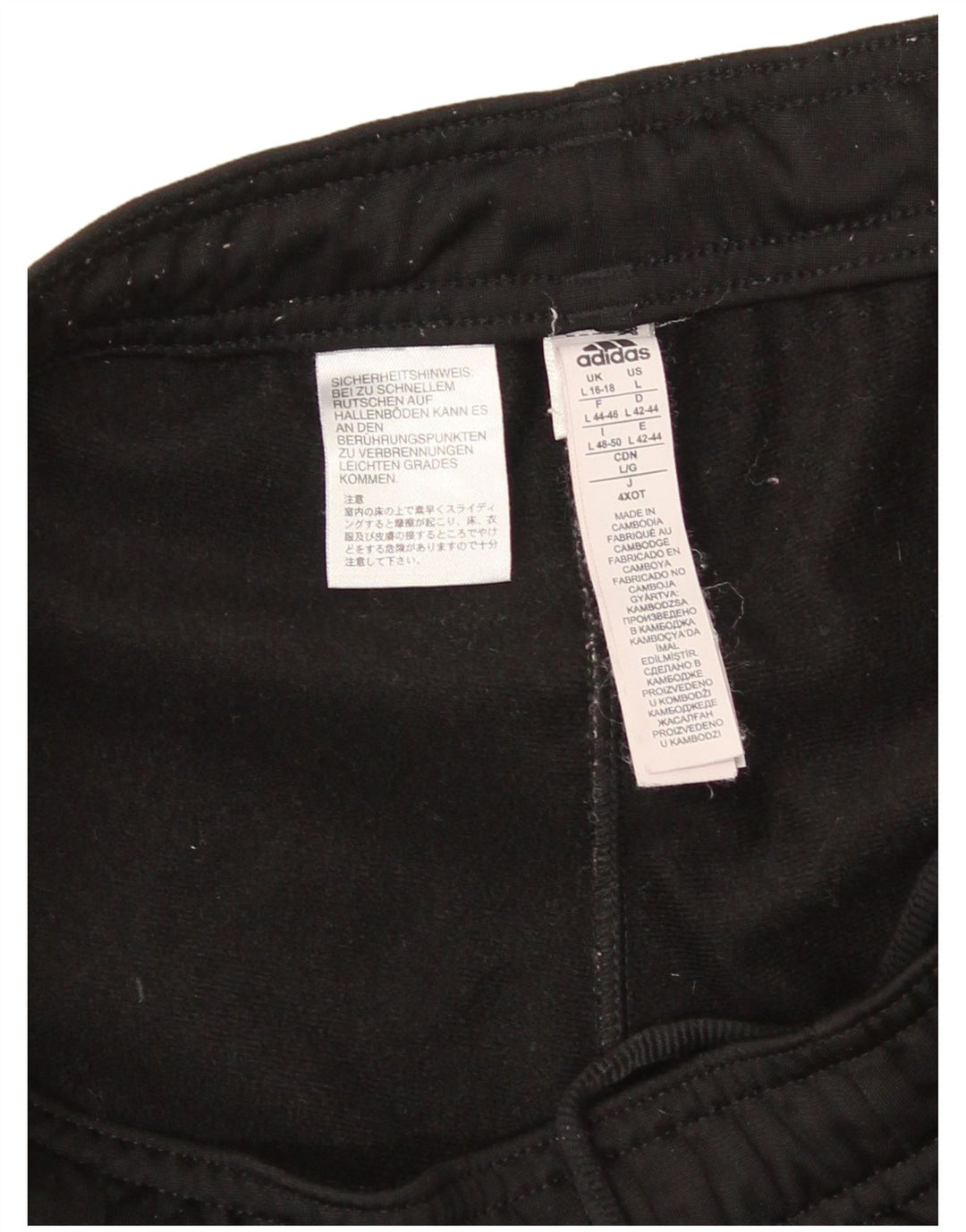 Adidas Womens Tracksuit Trousers UK 16/18 Large Black Polyester