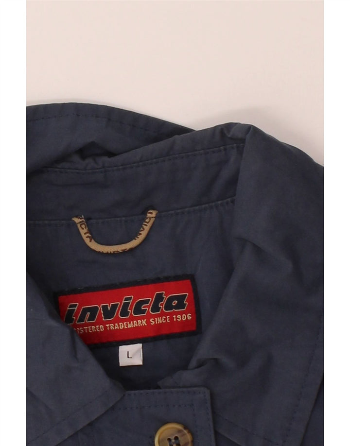INVICTA Womens Utility Jacket UK 16 Large Navy Blue Cotton