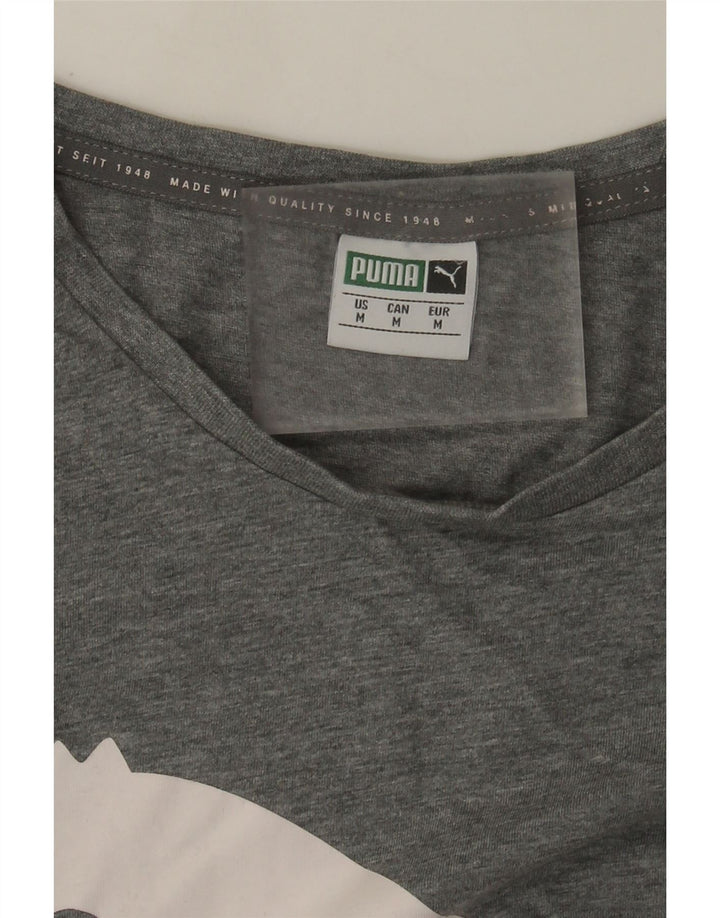 Puma Mens Graphic T-Shirt Top Medium Grey Flecked