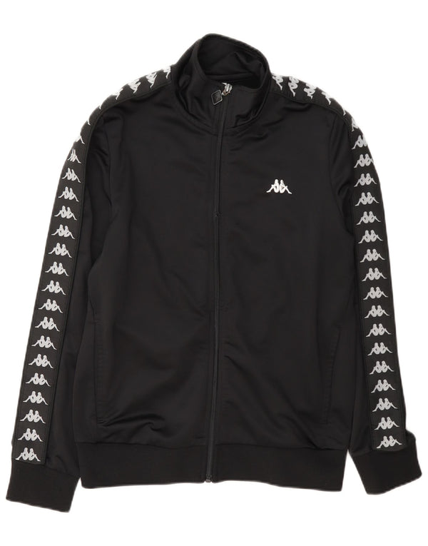 Kappa Boys Graphic Tracksuit Top Jacket 13-14 Years Black Polyester