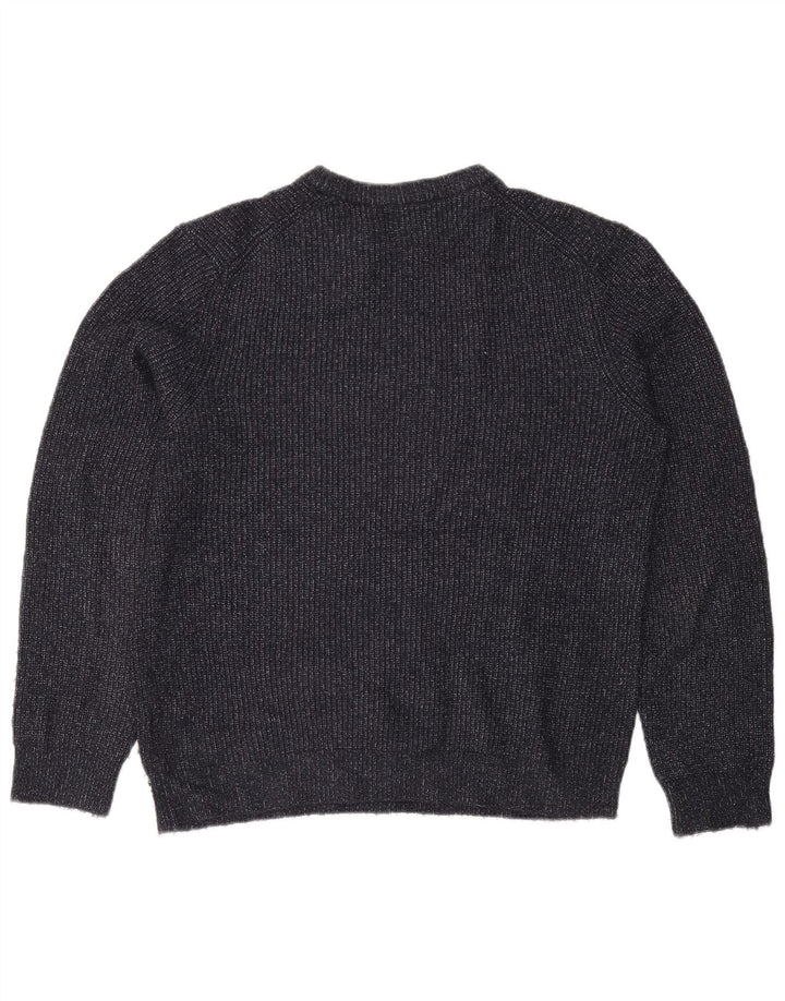 Marks & Spencer Herren-Pullover mit Rundhalsausschnitt, groß, marineblau meliert