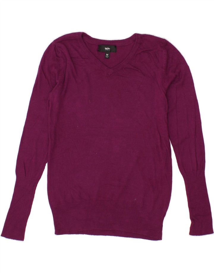 MOSSIMO Womens V-Neck Jumper Sweater UK 14 Medium Purple Vintage Mossimo and Second-Hand Mossimo from Messina Hembry 
