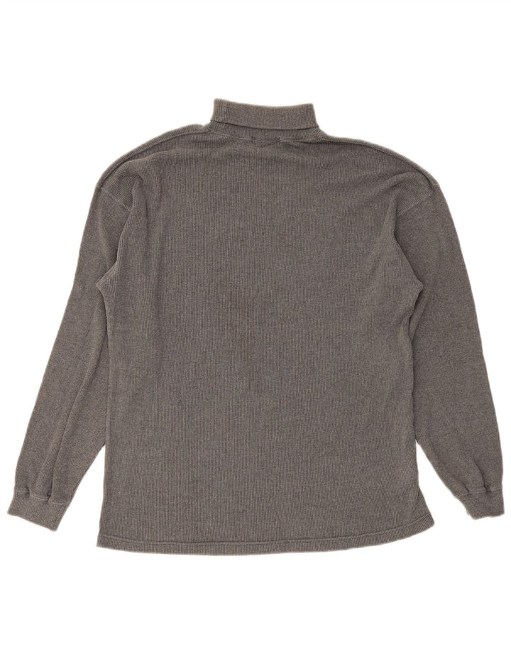 Marks & Spencer Top da uomo con collo alto a maniche lunghe in cotone grigio piccolo