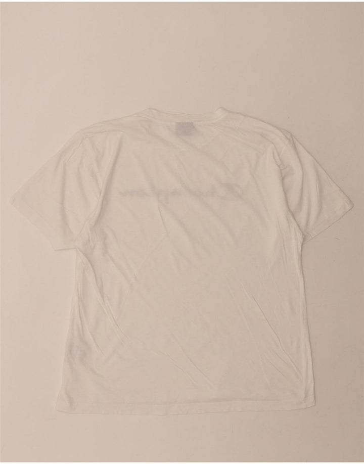 CHAMPION Mens Graphic T-Shirt Top Large White Cotton Vintage Champion and Second-Hand Champion from Messina Hembry 