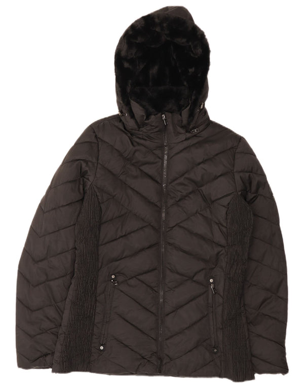 Giacca imbottita con cappuccio da donna Nautica UK 14 poliestere nero medio