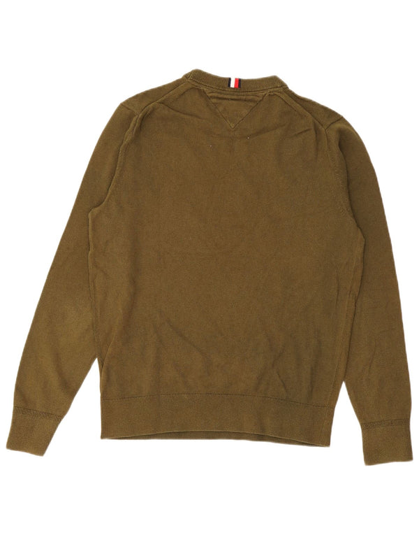 Tommy Hilfiger Herre Crew Neck Jumper Sweater Medium Khaki Bomuld