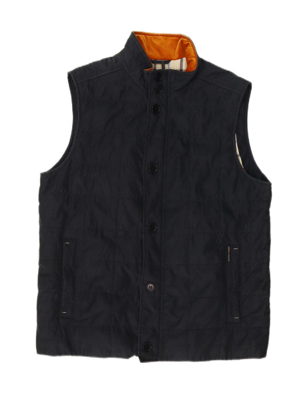 AMERIGO VESPUCCI Mens Padded Gilet UK 40 Large Navy Blue Polyester