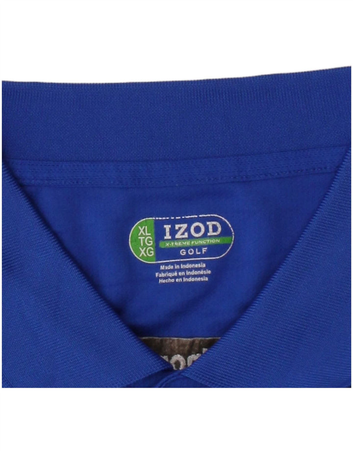 IZOD Mens Graphic Polo Shirt XL Blue Colourblock