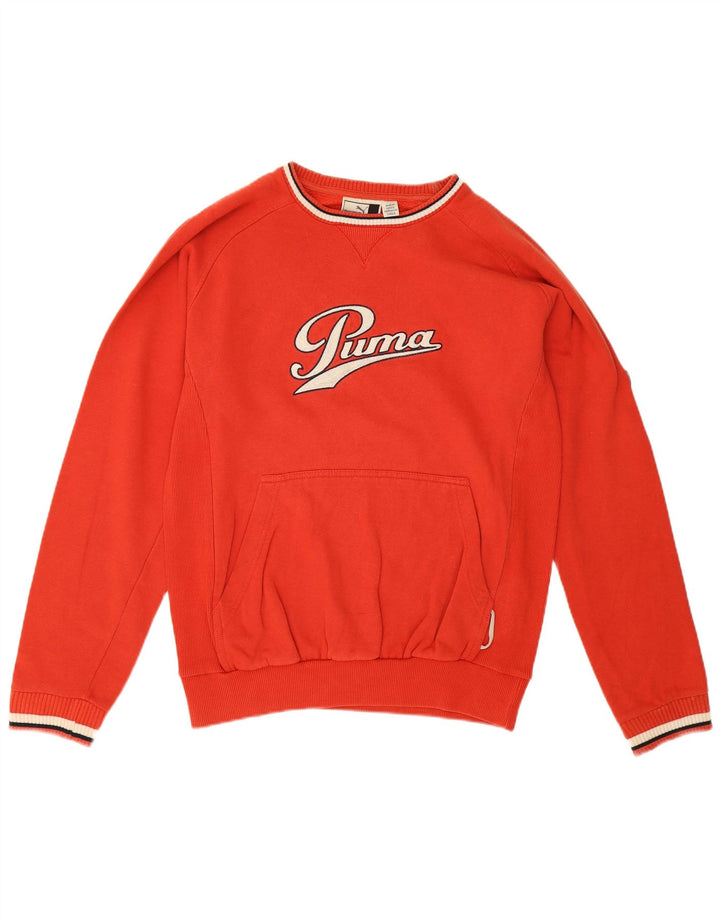Puma Herren Grafik-Sweatshirt-Pullover aus mittelroter Baumwolle