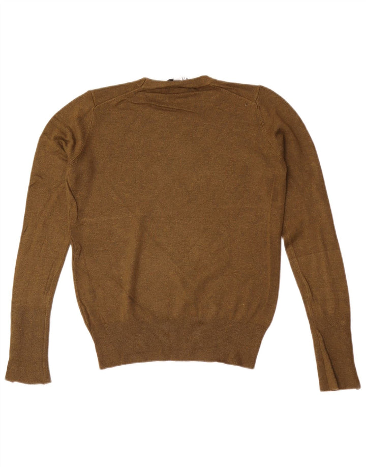 Zara Womens Crew Neck Jumper Sweater UK 12 Medium Khaki