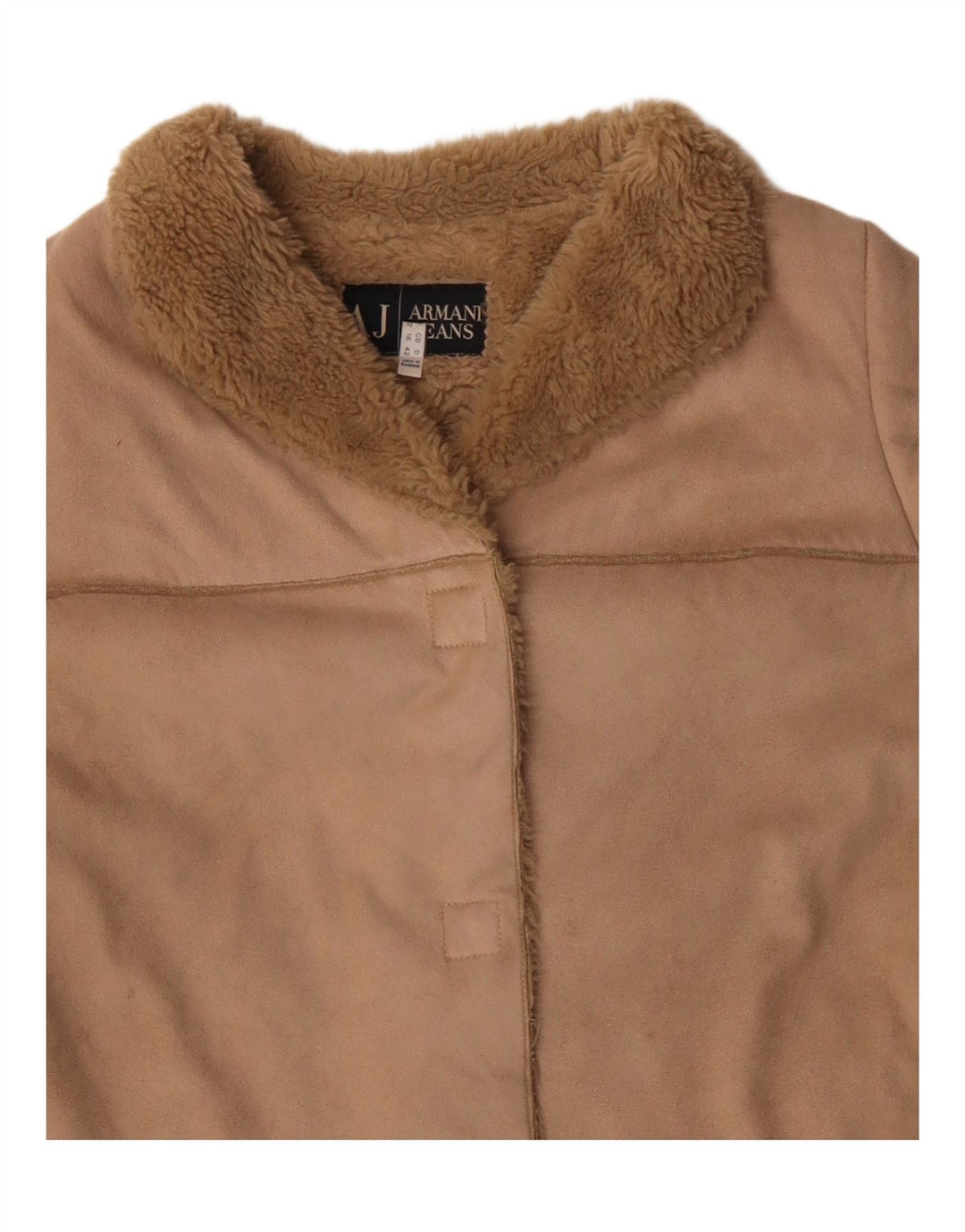 Cappotto Sherpa da donna ARMANI UK 16 Large Beige