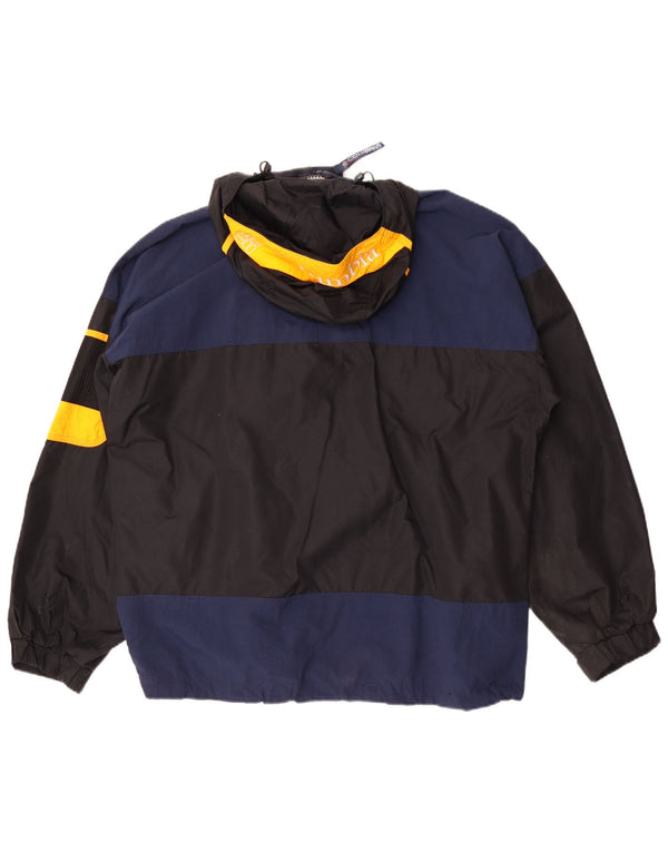Columbia Mens Graphic Hooded Rain Jacket UK 40 Large Black Colourblock