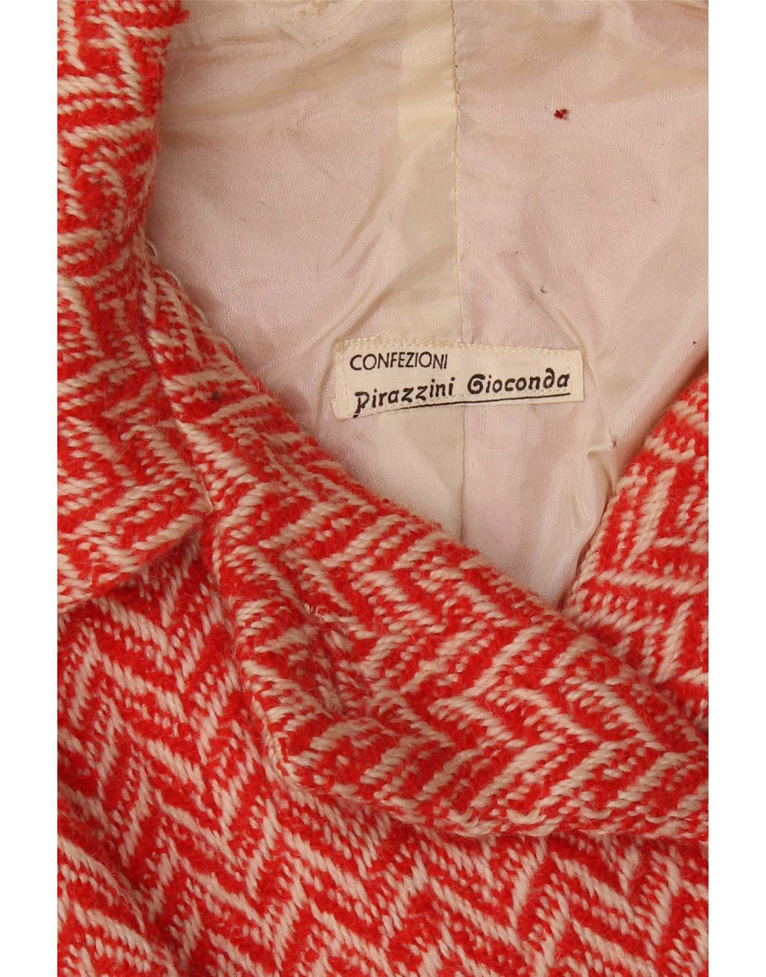 Vintage Dame Crop Dobbeltradet Blazer Jacket UK 12 Medium Red Chevron