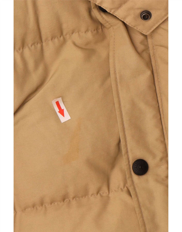 Męska wyściełana kurtka z kapturem i kapturem Levi's UK 40, duża, beżowa, nylonowa