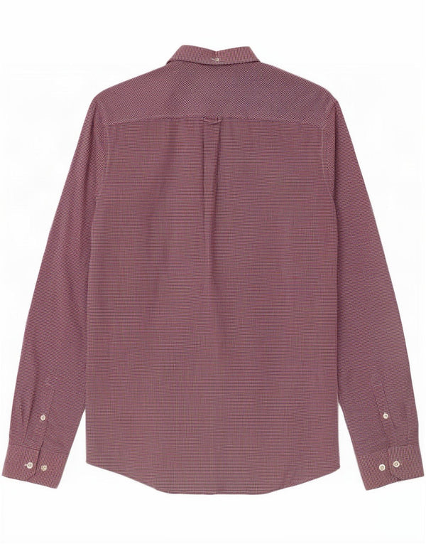 Ben Sherman Mens Shirt Small Red Gingham Cotton