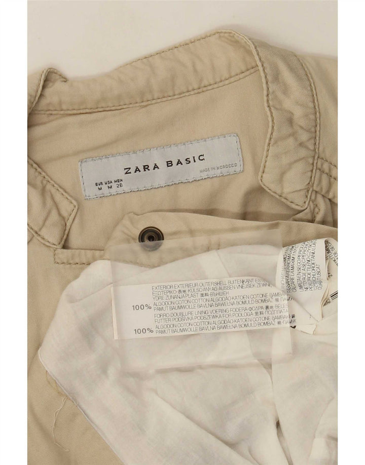 Zara Γυναικείο Bomber Jacket UK 12 Medium Beige Βαμβακερό