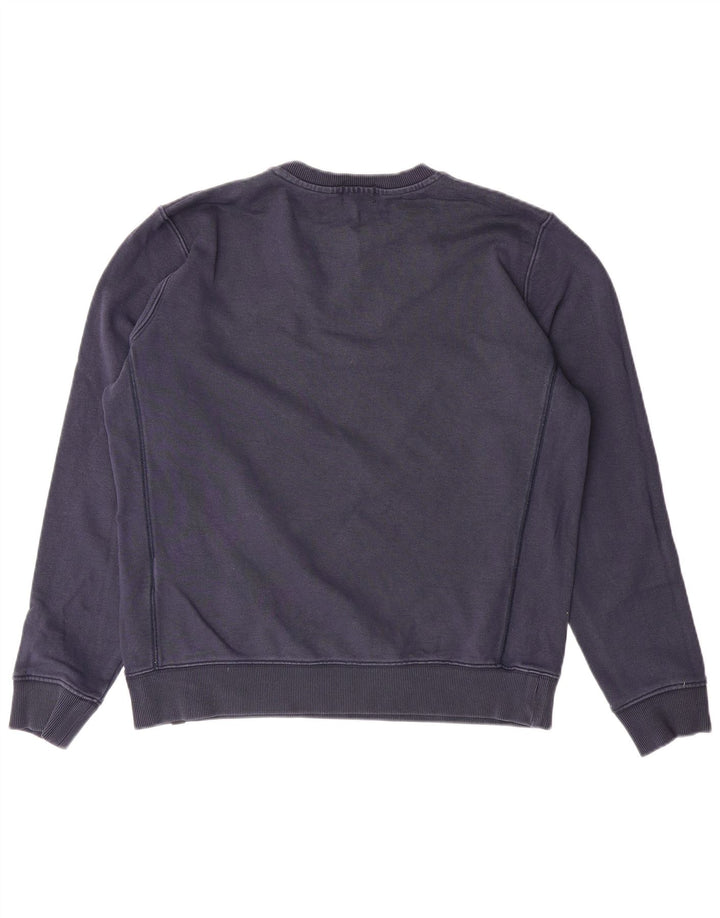 SUPERDRY Womens Sweatshirt Jumper UK 14 Medium Navy Blue Cotton
