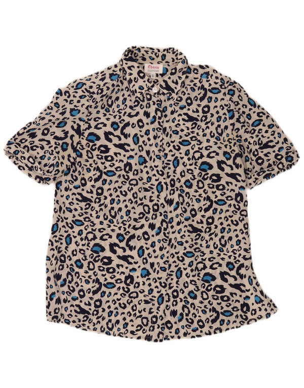 cherie Womens Shirt Blouse IT 42/44 Medium Multicoloured Animal Print