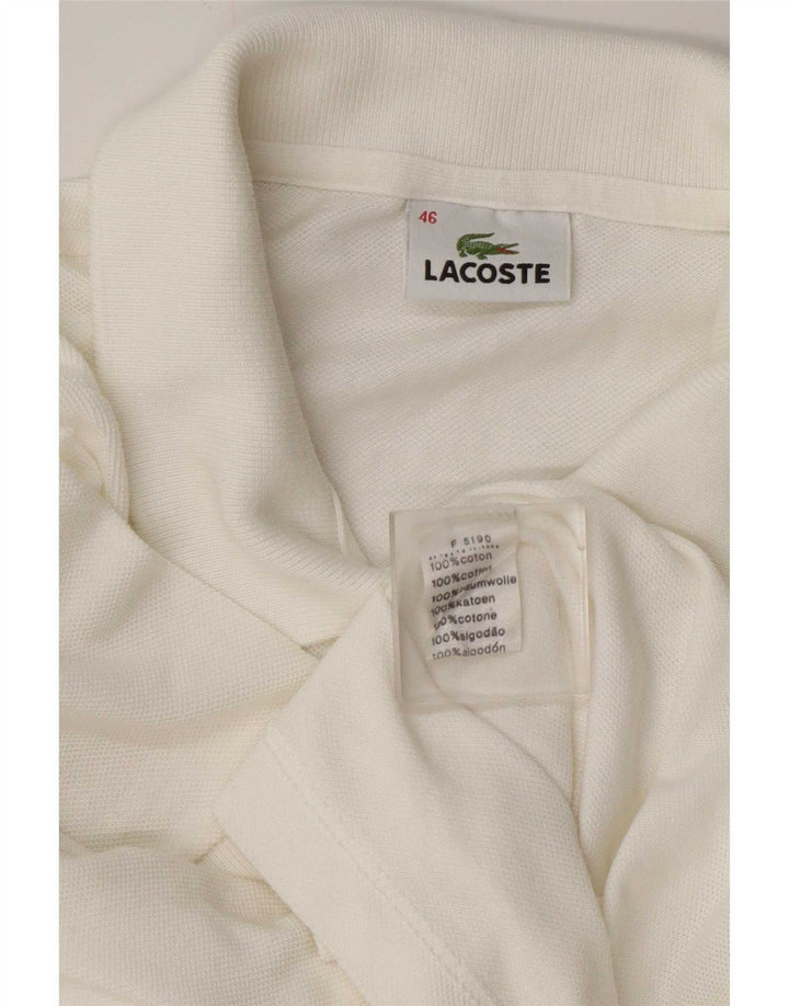 Lacoste Dame Polo Shirt Størrelse 46 XL Hvid Bomuld