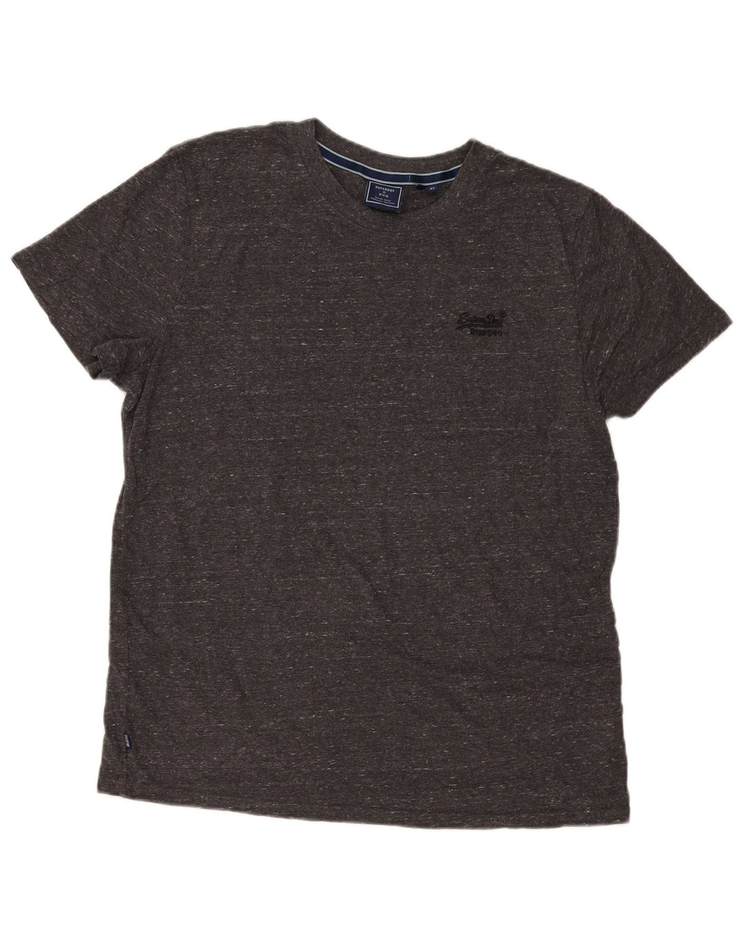 Superdry Mens T-Shirt Top XL Grey Flecked Cotton