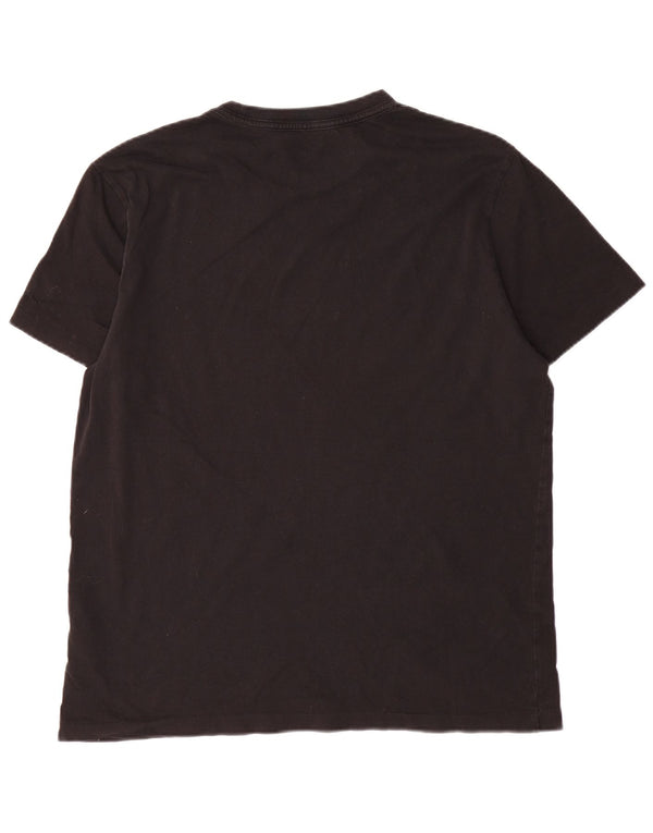 All Saints Mens Relaxed Fit Graphic T-Shirt Top Small Black Cotton