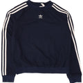 Adidas Mens Crop Sweatshirt Jumper UK 8 Pequeno Azul Marinho Poliéster