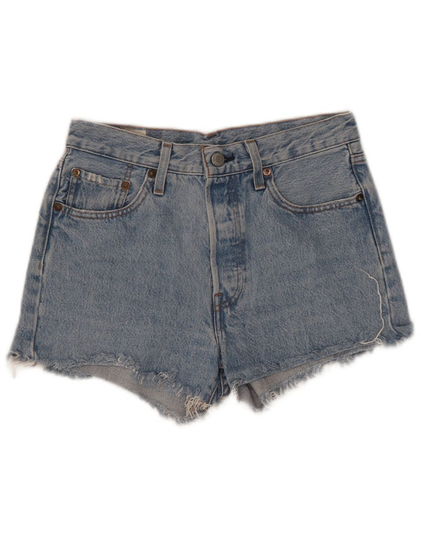 Levi's Womens 501 Distressed denimshorts W25 XS blå bomuld