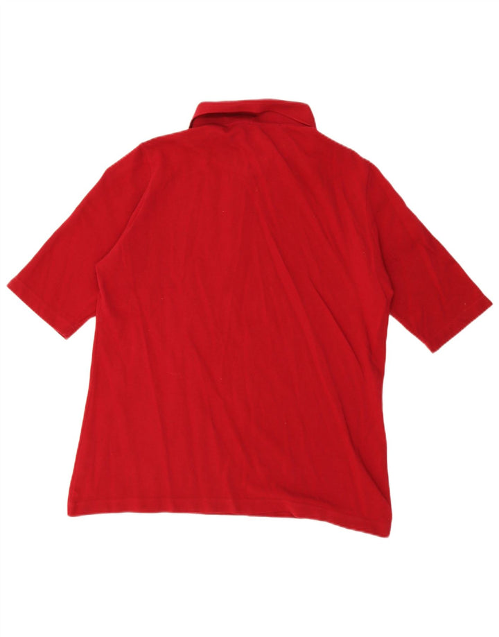 Lacoste Womens Polo Shirt Size 46 XL Red Cotton