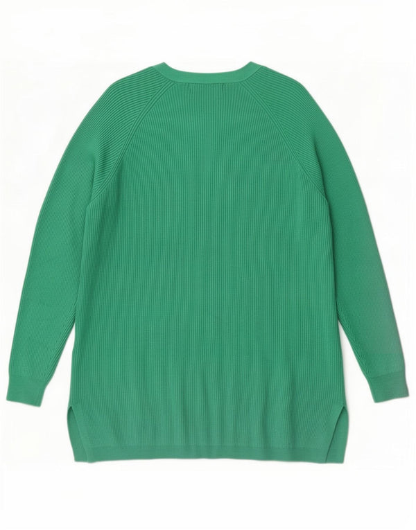 Marks & Spencer Womens Open Cardigan Sweater UK 10 Small Green Viscose