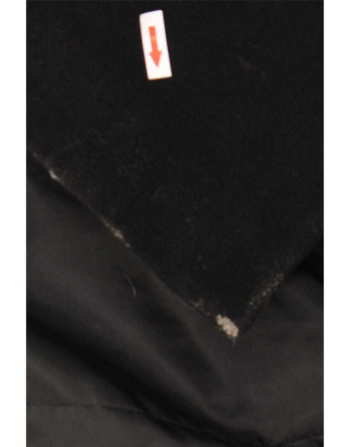 Vintage hombres doble pecho abrigo EU 36 pequeña lana negra