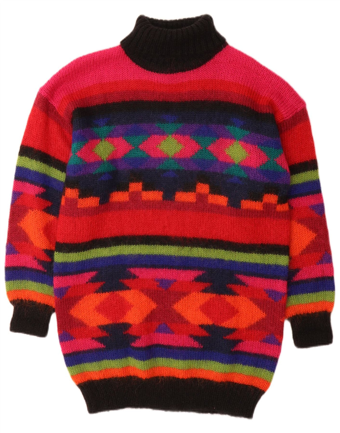 BHS Womens Roll Neck Jumper Sweater UK 10/12 Medium Multicoloured