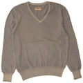 Playlife Mens V-Neck Jumper Sweater Large Grey Wool
