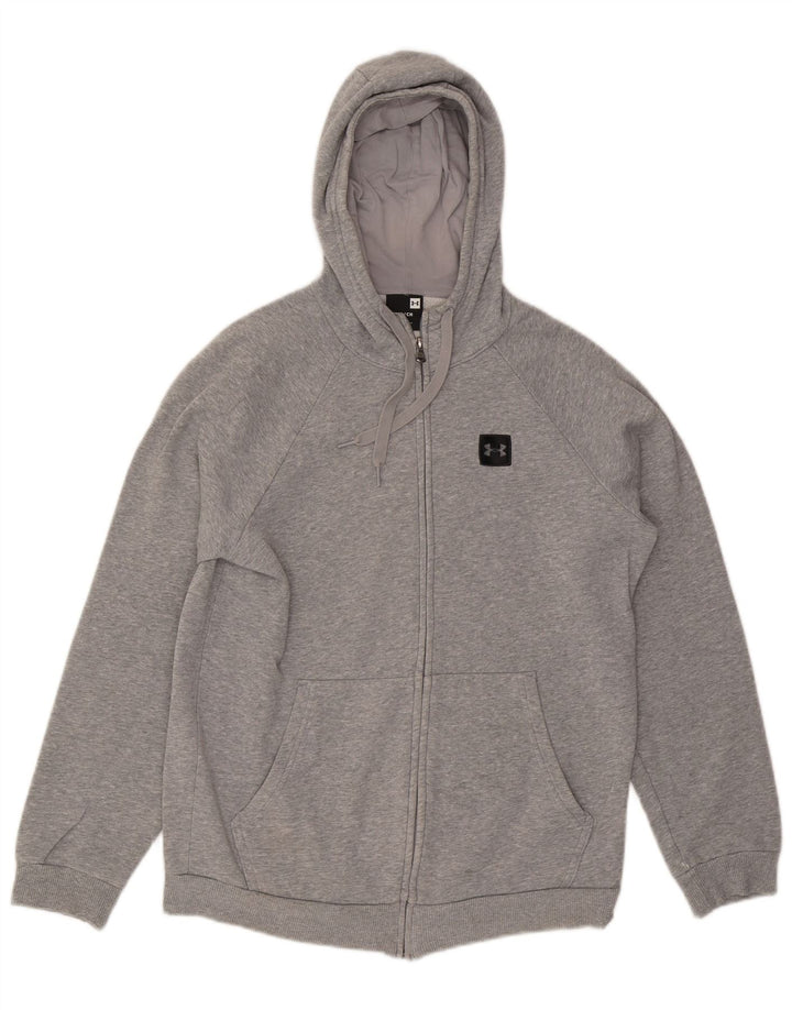 Felpa con cappuccio e zip da uomo UNDER ARMOUR piccola grigia