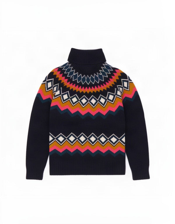 Marks & Spencer Womens Roll Neck Jumper Sweater UK 10 Small Navy Blue