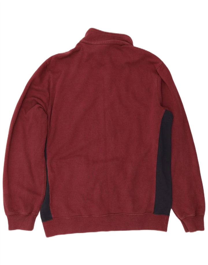 CHAMPION Mens Tracksuit Top Jacket 2XL Maroon Colourblock Cotton