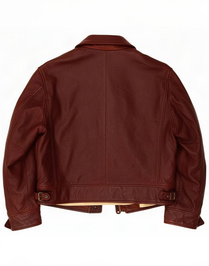 Giacca in pelle da uomo vintage IT 54 2XL Marrone