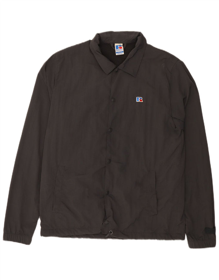 Russell Athletic Herren-Bomberjacke mit Grafik, UK 38, mittelgraues Polyamid