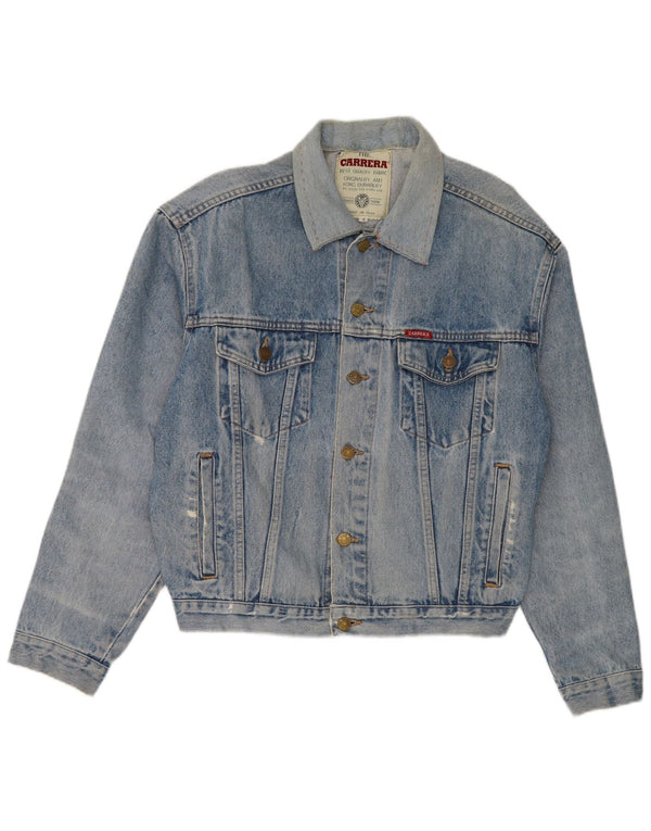 Carrera Mens Distressed Denim Jacket UK 36 Small Blue Cotton