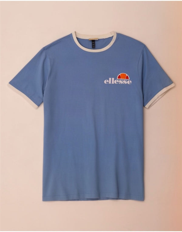 Ellesse Herre T-Shirt Top Medium Blå Bomuld