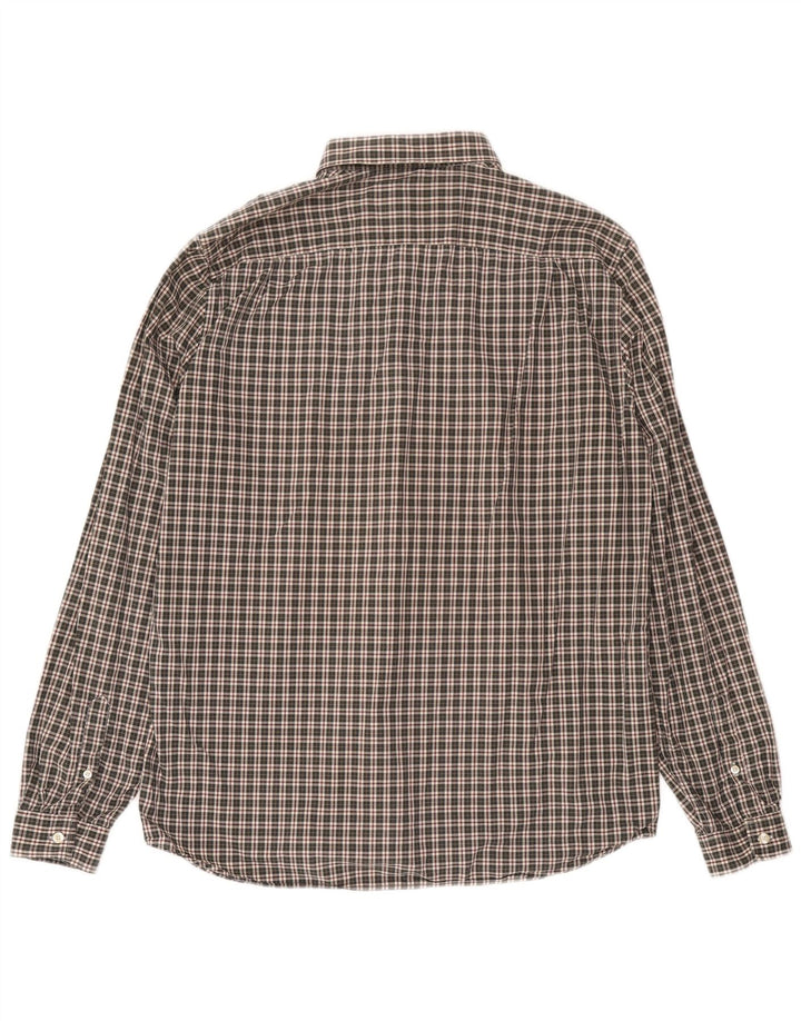 Lacoste Mens Regular Fit Shirt Size 43 Large Green Check Cotton