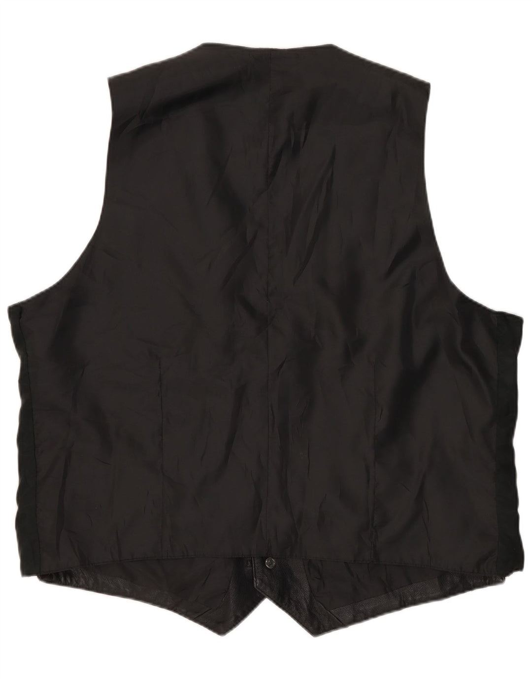 Vestă vintage din piele pentru bărbați, neagră medie