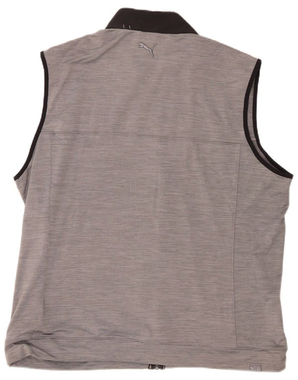 Jaqueta masculina Puma sem mangas com capuz XL cinza Colourblock poliéster