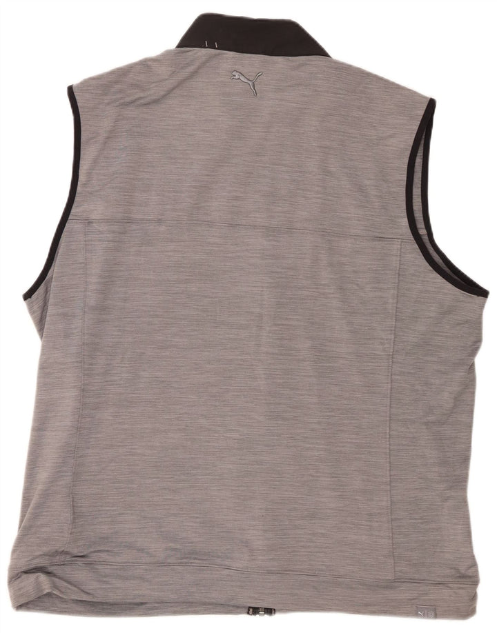 Puma Mens Sleeveless Tracksuit Top Jacket XL Grey Colourblock Polyester