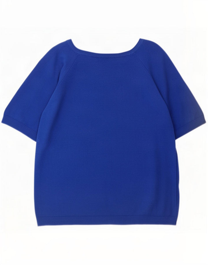 Top Blusa Donna Zara UK 14 Blu Medio