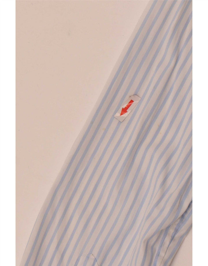 Ralph Lauren Damenhemd US 6 Mittelblaue Nadelstreifen-Baumwolle